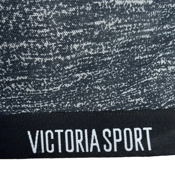 Victorias Secret Racerback Sports Bra 34C Heathered Gray Navy/Black •Adjustable - Picture 3 of 9